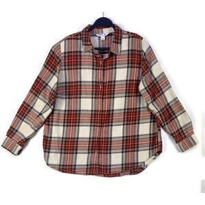Old Navy Top Women's Size Extra Large Red Plaid Button Up Long Sleeve
